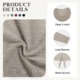 thumbnail image 5 of Asklazy Women's Ribbed Knit V-Neck Tie Front Long Sleeve Slim Fit Casual Tunic Tops,US Size,Khaki,2XL, 5 of 9
