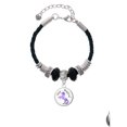 thumbnail image 2 of Delight Jewelry Silvertone Domed Stay Magical Unicorn Middle Sister Celtic Knot Leather Bead Bracelet, 7"+2" Extender, 2 of 4