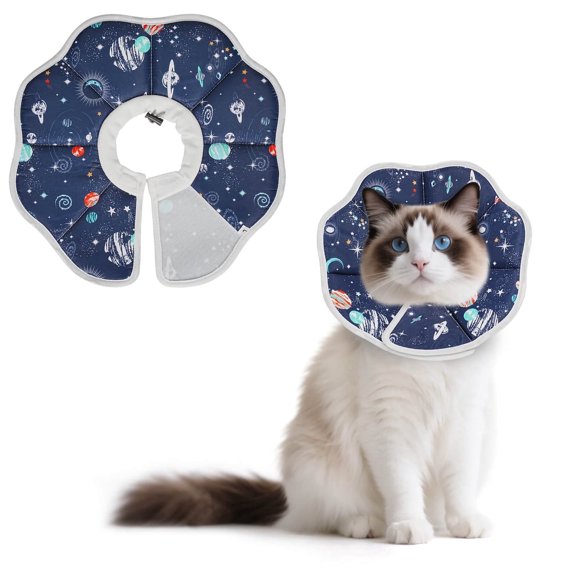Supet Soft Cotton Cat Cone Collar, Adjustable Recovery Collar to Prevent Licking, Comfortable Post-Surgery E-Collar