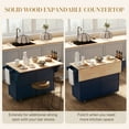 thumbnail image 4 of HOMCOM Kitchen Island with Storage, Kitchen Island with Drop Leaf, Blue, 4 of 9