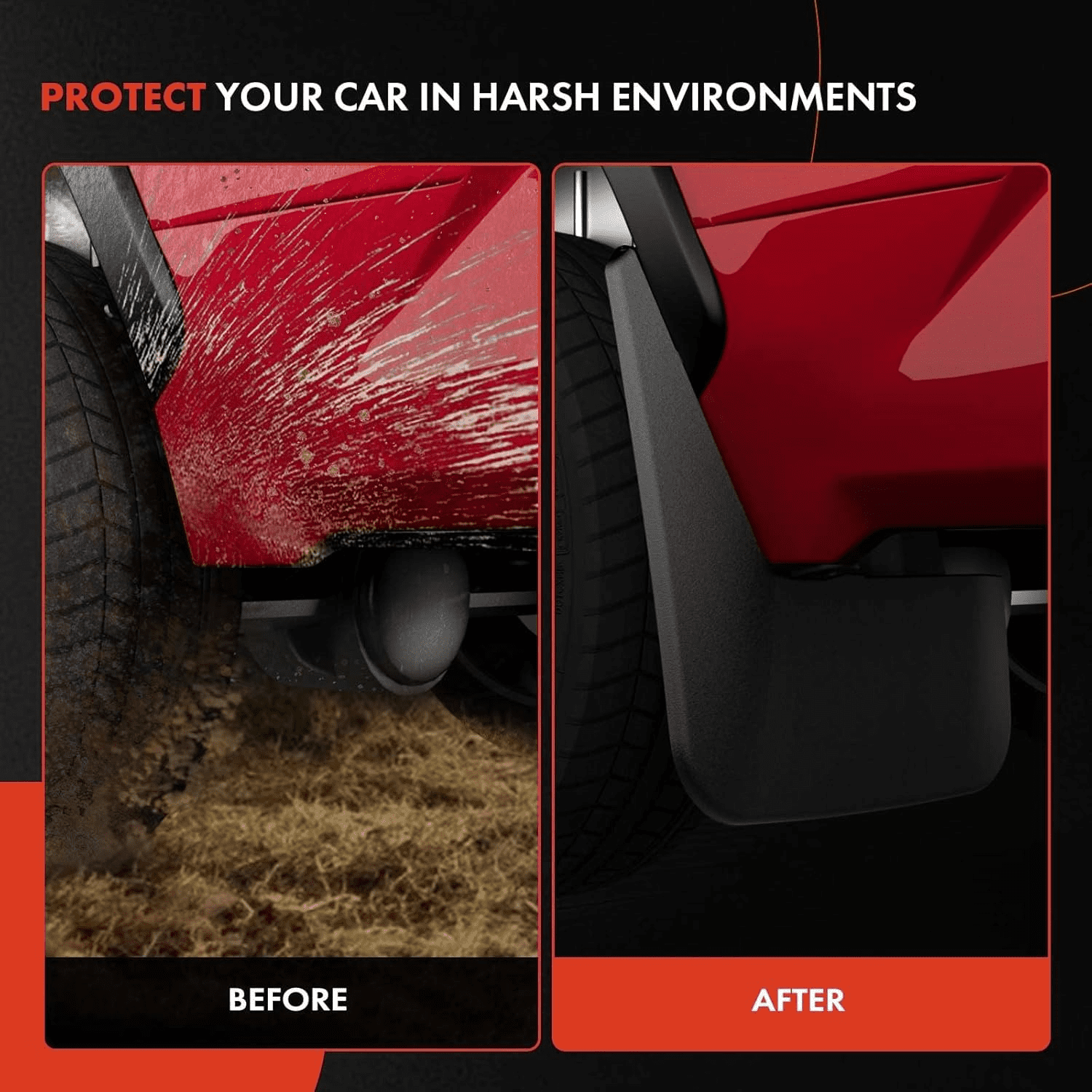 Mud Flaps Compatible with Toyota Tundra 2022 2023 2024 2025 2026, Splash Guards Mudguards with Hardware Accessories, (Not fits SR Models), No Drilling Required, Front & Rear, Set of 4-PC
