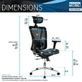 thumbnail image 4 of Techni Mobili High Back Executive Mesh Office Chair with Arms, Headrest and Lumbar Support , Black, 4 of 8