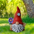 thumbnail image 2 of Garden Gnome Statue Outdoor Decor Large Flocked Resin Gnome Figurine with Solar Light Holding 𝐋antern Welcome Sign Garden Yard Decorations Dwarf Sculpture for Outside Patio Porch 𝐋awn Decor, 2 of 7