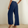 thumbnail image 5 of SOMER Women’s Wide Leg Pants Palazzo Pants Flowy Dressy Pants High Waisted Business Work Trousers with Pockets – Navy, 5 of 7
