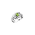 thumbnail image 3 of RYLOS Mens Rings 14K White Gold Ring 6X4MM Oval Shape Gemstone & Diamond Ring Peridot August Birthstone Rings For Man Gold Rings Size 9, 3 of 7