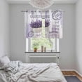 thumbnail image 6 of 2 Panels Kitchen Tier Curtains 39 Inch Length, Purple Vintage Lavenders Grommets Window Treatment Curtain, Farmhouse Wooden Retro Art Thermal Curtains Drapes for Living Room/Bathroom, 6 of 9