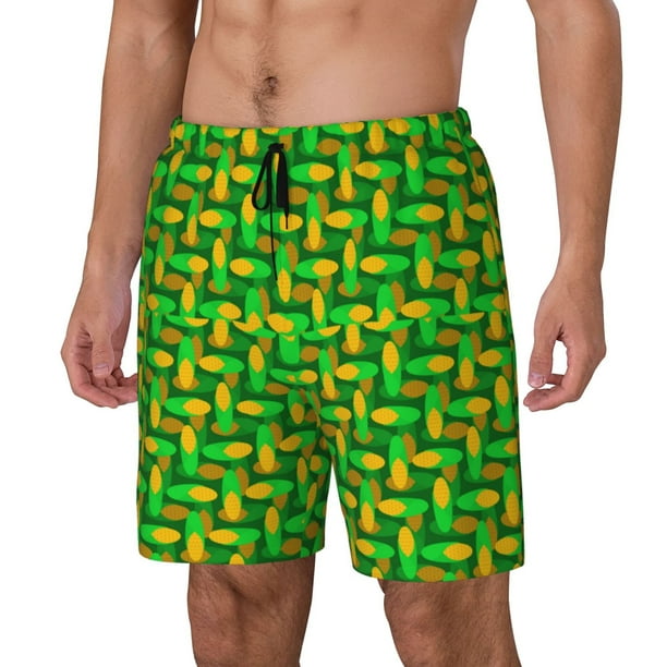 Balery Corn 4 Bañador para hombre, shorts de playa de secado rápido con entrepierna y forro de compresión-Medium