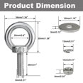 thumbnail image 2 of Eye Bolts QWETRY M8 Tornillos con tuercas, paquete de 8 unidades, acero inoxidable, 2 of 6