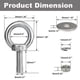thumbnail image 2 of Eye Bolts QWETRY M8 Tornillos con tuercas, paquete de 8 unidades, acero inoxidable, 2 of 6