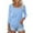 Sky Blue, variant on Tops for Women 3/4 Sleeve Square Neck Solid Color Summer Tees for Ladies