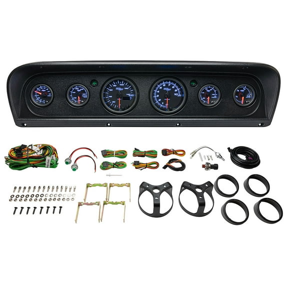 GlowShift | 1967-1972 5th Generation Ford F100 Dash Panel with Black 7 Color Series 6 Gauge Set