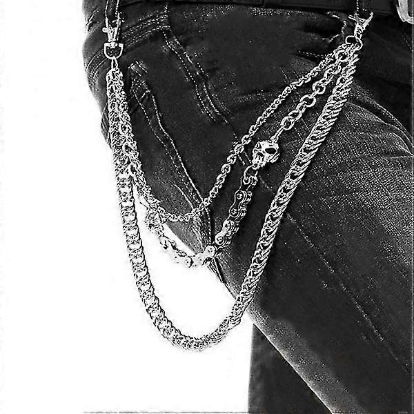 Pants Chain Fashion Hip Hop Gothic Punk Trousers Chain Jeans Wallet Chain for Men Silver
