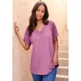 thumbnail image 5 of Roaman's Women's Plus Size Lace-Detailed Tee, 5 of 5