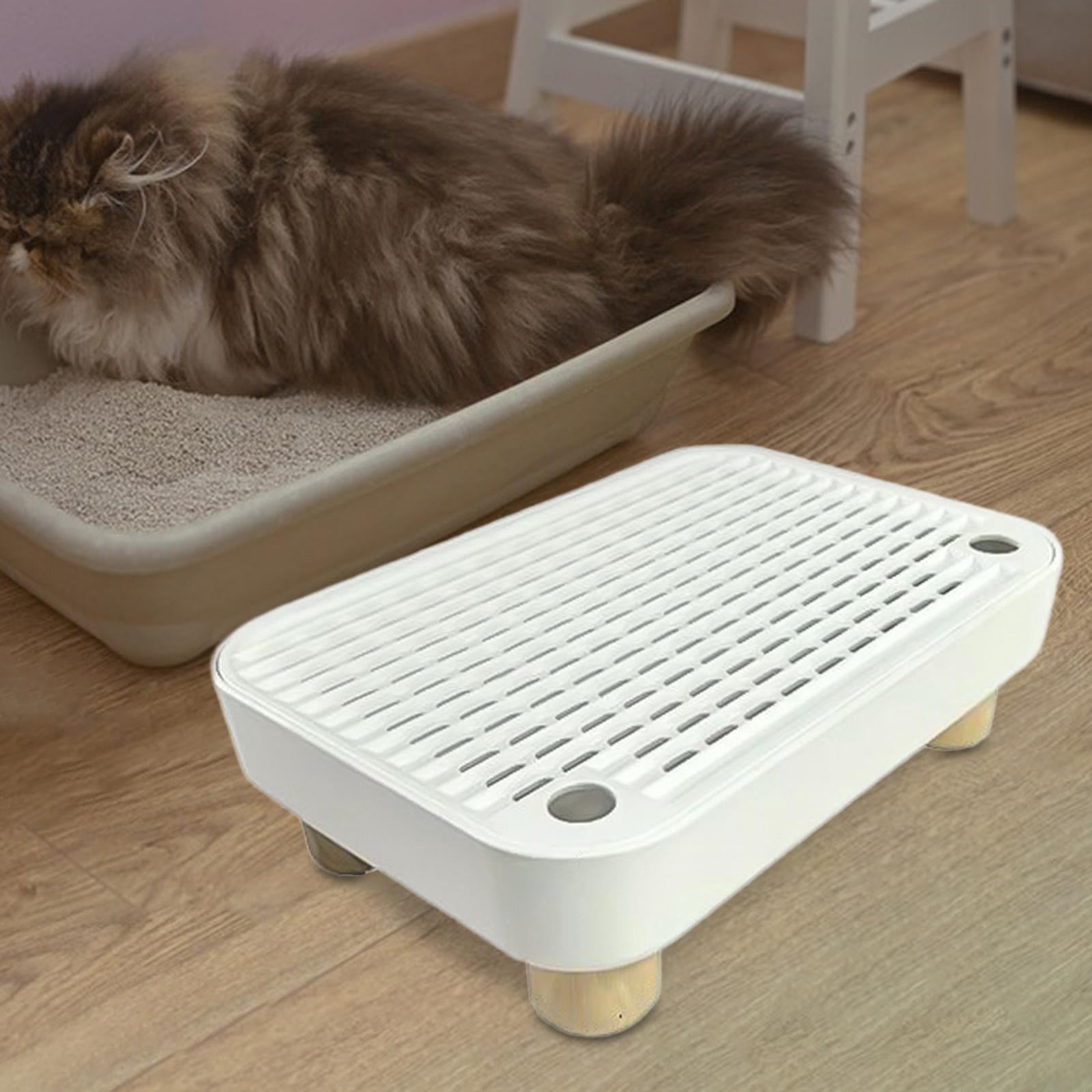 Litter Box Step Stool Cat Ramp Pellets Catcher Waterproof Plastic for Senior Cats and Kittens Smart Litter Boxes