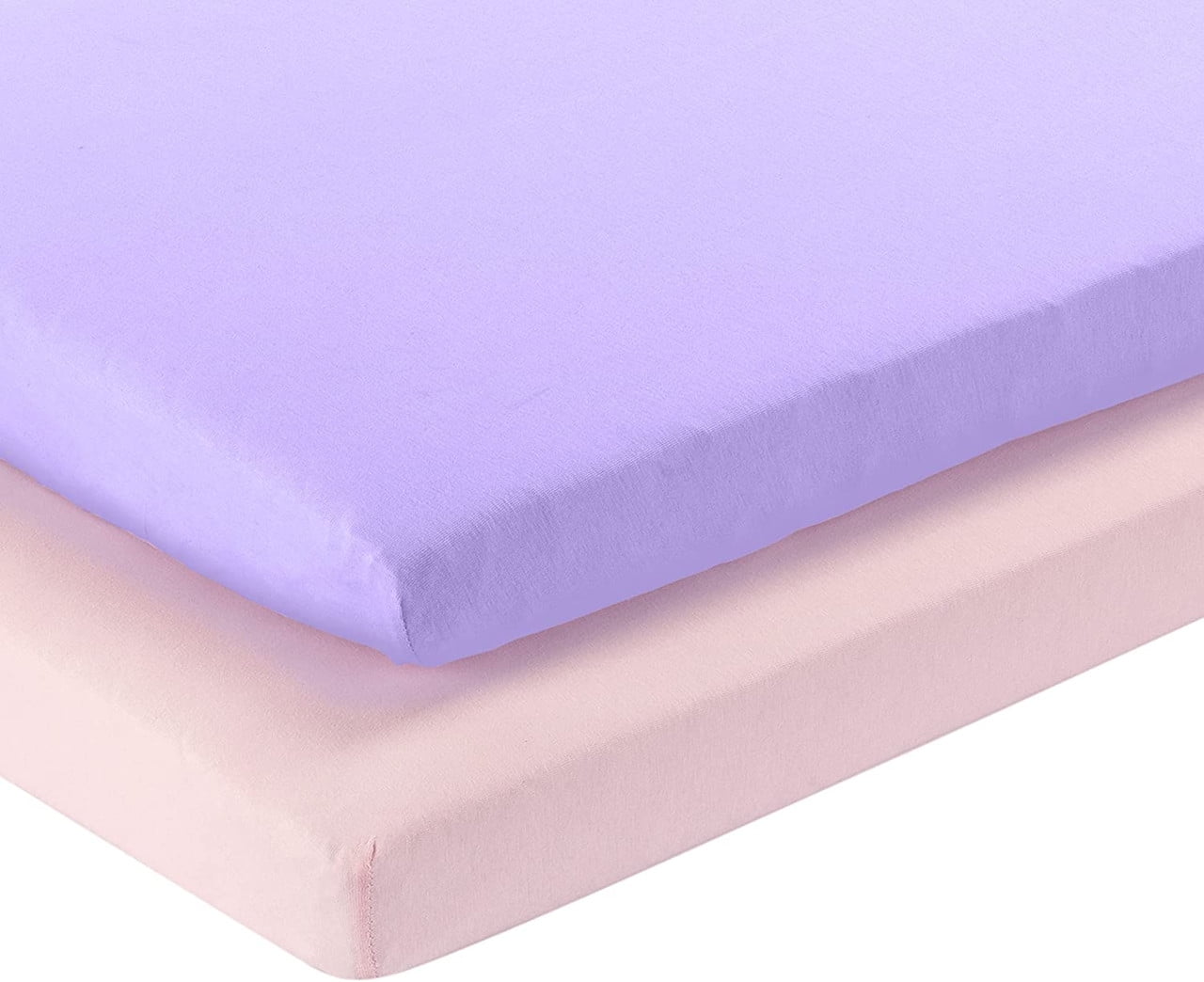 Everyday Kids 2 Pack Portable Crib Sheets Pink/Purple