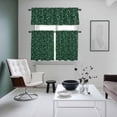 thumbnail image 4 of Dark Green Leaves Kitchen Curtains Sets for Windows 36 Inch Length, Pastoral Watercolor Botanical Plant Rod Pocket Window Treatments Tier Curtains and Valances Set for Bedroom/Bathroom, 4 of 8