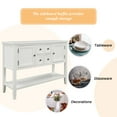 thumbnail image 6 of White Console Table with 2 Cabinets and Bottom Shelf, SEGMART 46''x15''x34'' Entryway Table with 4 Storage Drawers, Accent Buffet Sideboard Desk Table w/ Solid Wood Frame for Kitchen, 99lbs, SS1557, 6 of 9