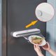thumbnail image 3 of Dispensador de envoltura de plástico para montaje en pared con cortador, soporte grande de papel de aluminio compatible con alimentos, dispensador de papel de pergamino Slide Chic (traje individual), 3 of 5