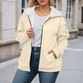 thumbnail image 4 of Bibifish Womens Jackets Oversized Fall Winter Warm Fleece Zip Up Hooded Jackets Casual Long Sleeve Solid Color Soft Outerwear Coats With Pocket, 4 of 5