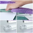 thumbnail image 2 of Bling Pasted Crystal 4 Piece Office Stationery Set,Desk Accessory Kit, Home Office Necessary- Stapler & Desktop Tape Dispenser & Ballpen & Scissor (Purple), 2 of 7