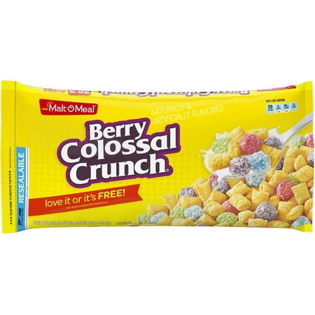 Malt-O-Meal Breakfast Cereal, Berry Colossal Crunch, 38.5 Oz, Zip