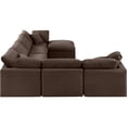 thumbnail image 4 of Meridian Furniture Indulge 193.5" Velvet U-Shaped Modular Sectional in Brown, 4 of 10