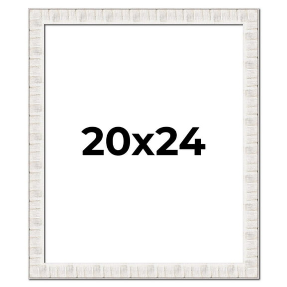 20x24 Frame White Sonoma Rustic Wood Picture Frame | 1.5 Inch Moulding Width | Complete with UV