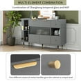 thumbnail image 6 of EUROCO Rotating Storage Cabinet，Free Standing Buffet Sideboard with 2 Door， 2 Drawers，Tempering Glass，Metal Legs and Door handle for Living Room Study Balcony,Gray, 6 of 8
