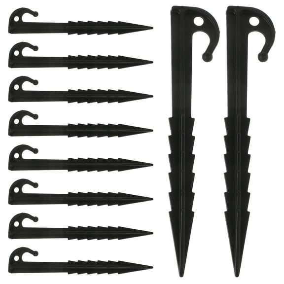 10 Pcs Stakes for Outdoor Decorations Tent Fixing Ground Black