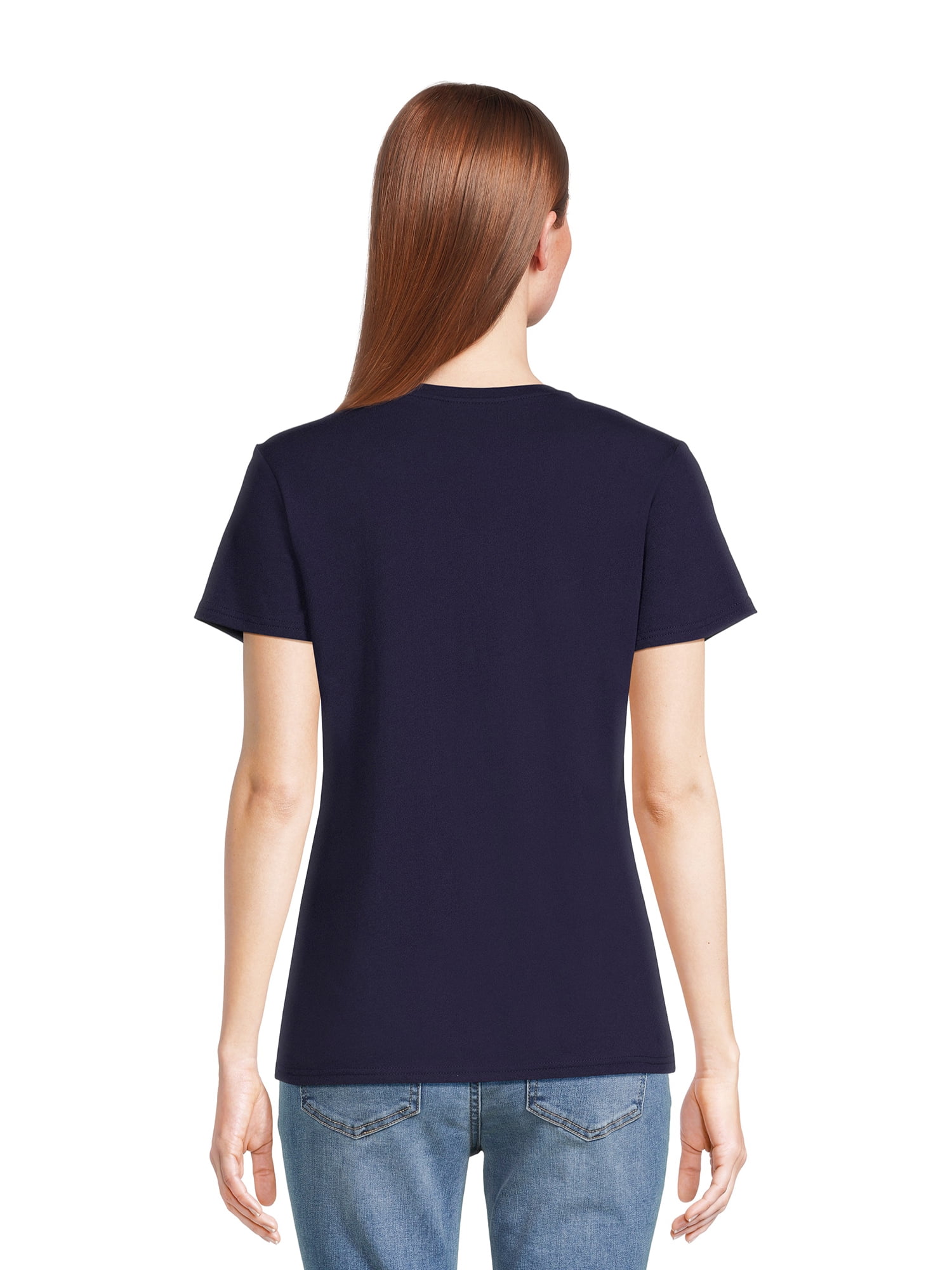 RealSize Women's V-Neck Tee with Short Sleeves, Sizes XS-3XL