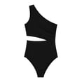 thumbnail image 6 of TGPMGRZ Maternity Bathing Suit One Piece Cutout One Shoulder Swimsuit for Pregnancy Women Stretchy Comfortable Swimwear Black, Size M, 6 of 6