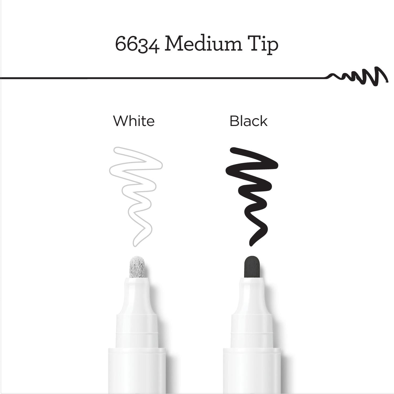 Apple Barrel Multi-Surface Medium Tip Paint Pens Set, Black & White, 2 Piece