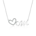 thumbnail image 1 of Collar con Colgante de Corazón Abierto JeenMata para Mamá con Piedra Blanca Decorada en Oro Blanco de 18 K sobre Plata, 1 of 2