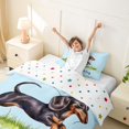 thumbnail image 3 of Homewish Cute Dachshund Dog Twin Duvet Cover,Happy Birthday Print Twin Bedding,Blue,Purple Balloon Decor,Polkadot Reversible,2 Pieces,1 Duvet Cover and 1 Pillowcase, 3 of 6