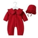 thumbnail image 1 of Gibobby Mamelucos para bebe niño Babys Newborn Infant Girls Sólido Primavera Invierno Botón de manga larga Mono Sombrero Ropa(Rojo, 6-9 Meses), 1 of 5