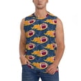 thumbnail image 1 of Fotbe Burning Rugby Balls Men's Camiseta sin Mangas Estampada para Hombres, Playera Casual para Gimnasio, Entrenamiento, Playa-Large, 1 of 7