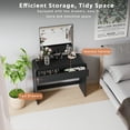 thumbnail image 5 of Vanity Desk, Makeup Vanity Desk with 2 Drawers and Storage Desktop Space, Modern Makeup Vanity Dressing Table with Curved Profile Design, Black Makeup Computer Writing Desk for Home Office Bedroom, 5 of 7