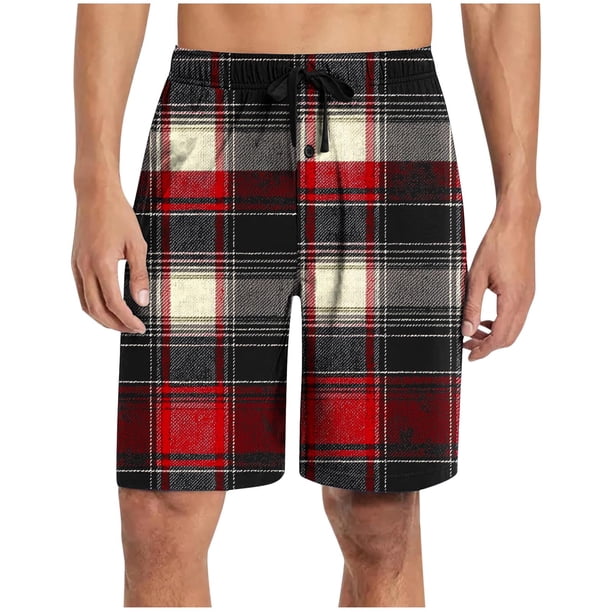 Mens Pantalones de Verano Ligero Casual Algodón Medio Pantalones Cortos, Ropa de Dormir de Color Sólido Y Pantalones de Vestuario