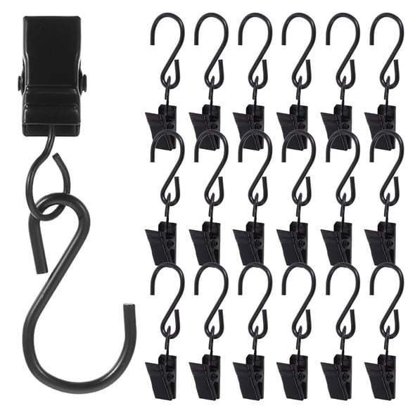 MOVTOTOP 30 Pcs Pinces Lumineuses pour Cordons d'Extérieur Crochets en S Cintres en Métal pour Mariage Anniversaire Patio Noël