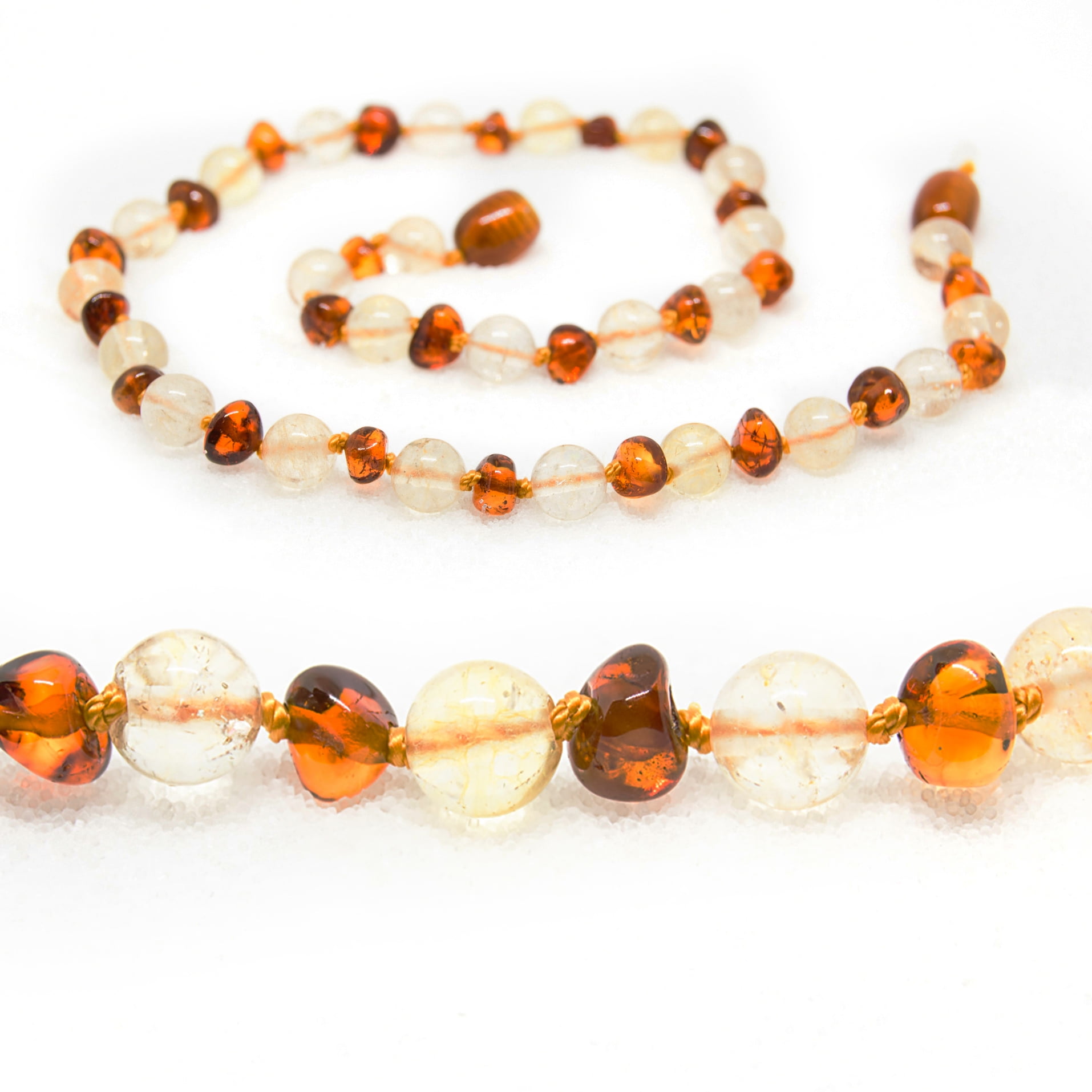 Natural Baltic Amber Baby Children Necklace Polished Chips Beads Color Variety