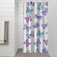 thumbnail image 2 of Purple Blue Butterfly Pattern Shower Curtain 36"x72" ,Bathroom Decorative Shower Curtains Set with 12 Hooks,Modern Waterproof Washable Shower Curtain, 2 of 6