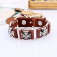thumbnail image 3 of Men's 2 Piece Cross Leather Bracelets Set Stackable Braided Cuff Bracelet Punk Rock Handmade Bracelet, 3 of 5
