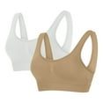 thumbnail image 3 of Women Padded Sports Bra Pullover Bra Feature V-Neck Full-Figure Bra Style W-1815 White L, 3 of 8
