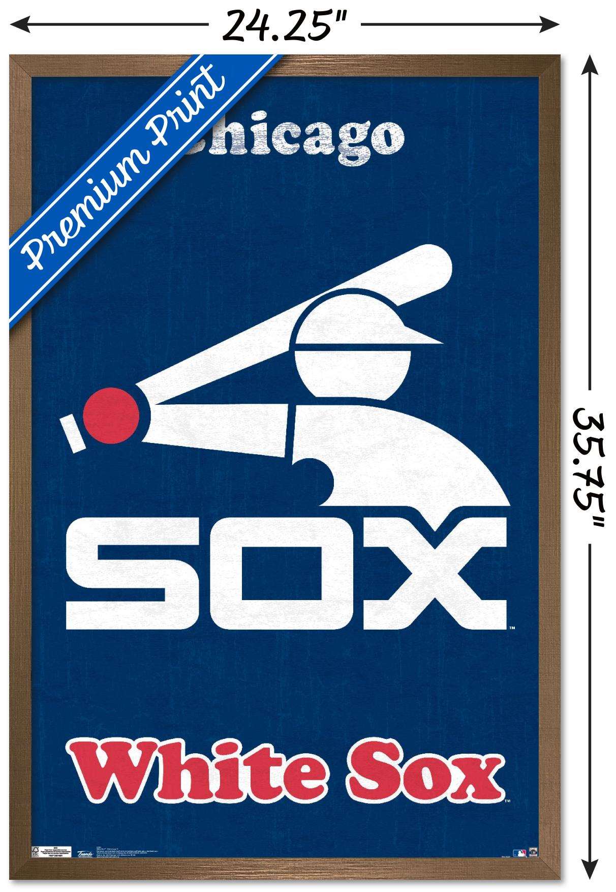 MLB Chicago White Sox - Retro Logo Wall Poster, 22.375" x 34", Framed