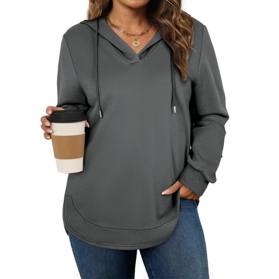 DAFPZW Women Casual Hoodies Oversized Long Sleeves Fashion Pullover Loose Fit Tunic Winter Tops Comfy Warm Sweatshirts