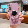 thumbnail image 1 of Funda de silicona con soporte de astronauta enchapado para Samsung S22 Ultra, Galaxy S21 FE S20 FE S10 Note 20 Ultra 10 Plus qiuyongming unisex, 1 of 2