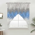 thumbnail image 2 of Swag Valance Curtains for Windows, Blue Grey Abstract Light Filtering Kitchen Curtains with Rod Pocket, Gradient Geometric Graffiti Modern Art Window Treatment Valances, 36x36 - 2 PCS, 2 of 9