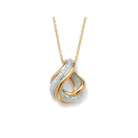 - Diamond Accent Swirled Pendant Necklace in 18k Gold over Sterling Silver