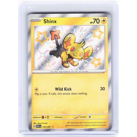 Collectible 2024 Pokemon SV Paldean Fates Shinx Shiny Foil Rare #135/91 English Near Mint