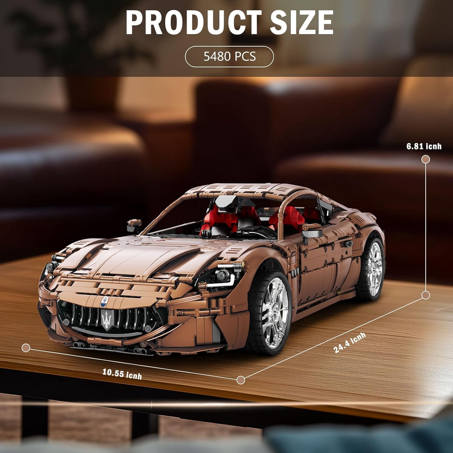 Technic Sports Car Building Blocks Set for Adults, Remote Control 1:8 Racing Car Vehicle Toy Model Building Kit for Adult, 11009